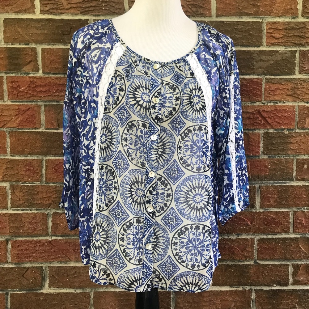 NWT Anthropologie Fig & flower blouse